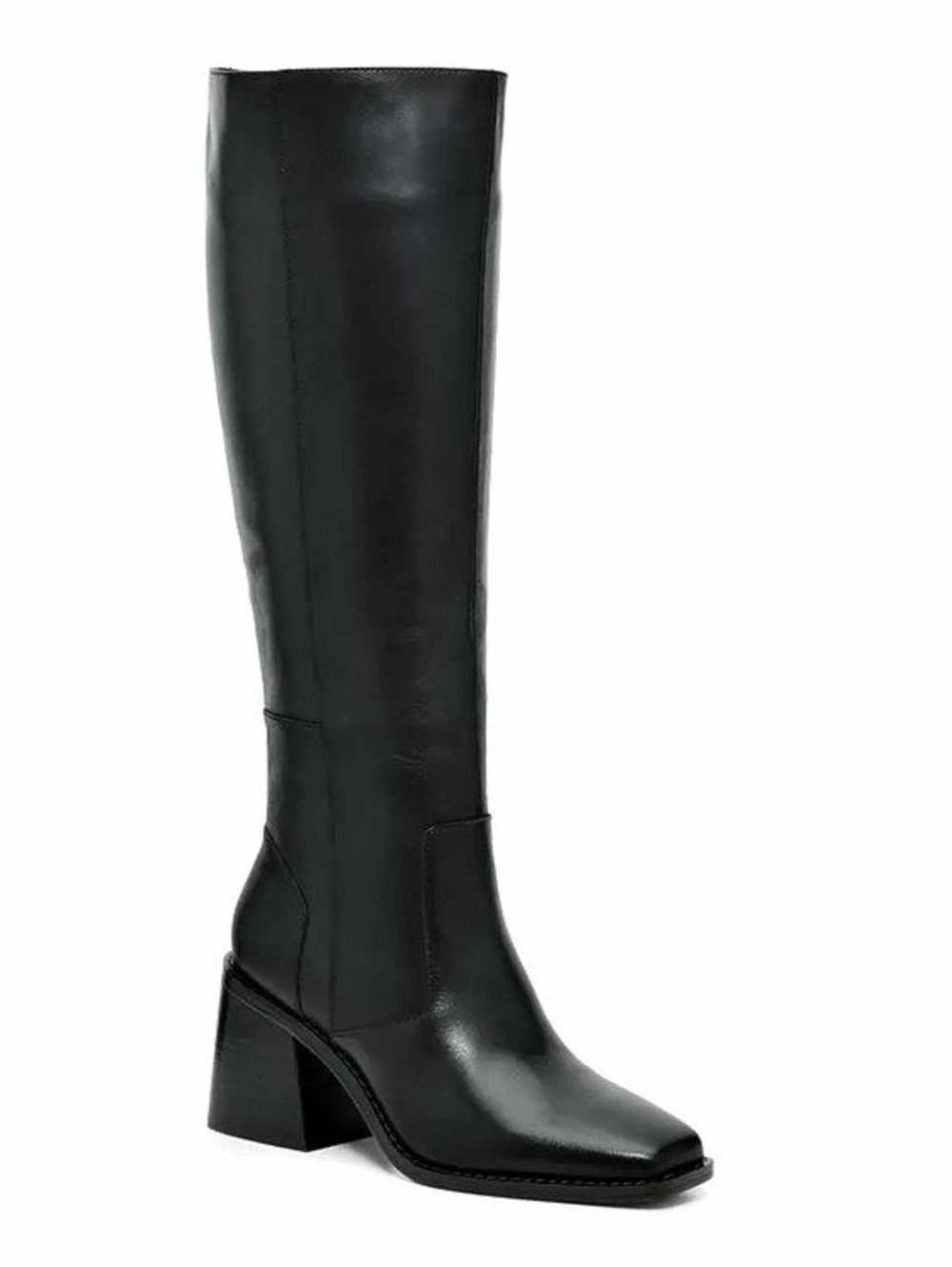 Vince Camuto knee High Boot Black Block Heel Boots size 6.5 wide calf. NWT
